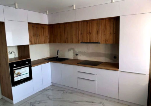 Угловая кухня глянец Альберта